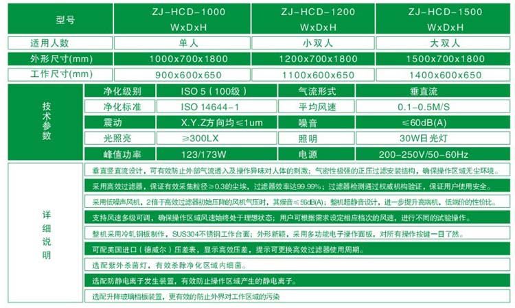 垂直层流超净工作台规格